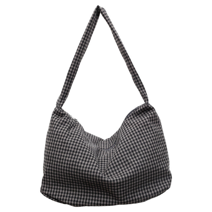 Cozy Gingham Print Shoulder Bag
