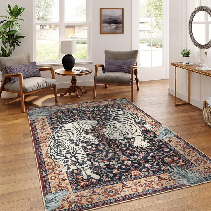 Artistic Tiger Print Area Rug Kalsten