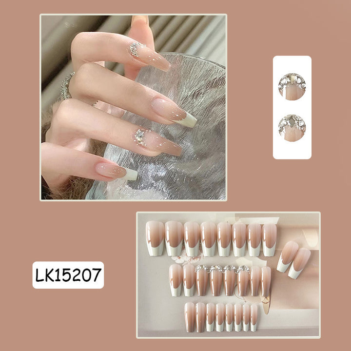 Decorative Press-On Nail Tips with Rhinestone Accent Kalsten