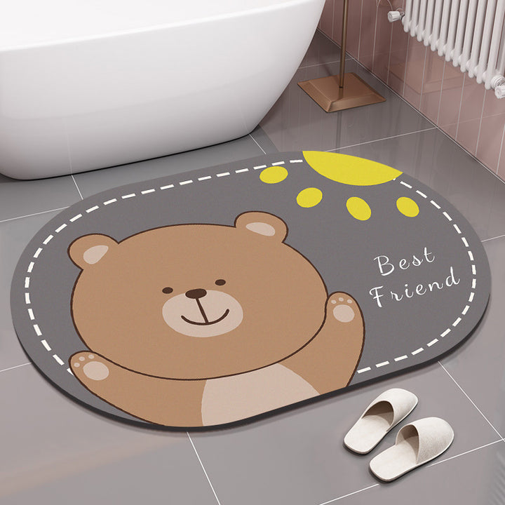 Cute Bear-Themed Bath Mat