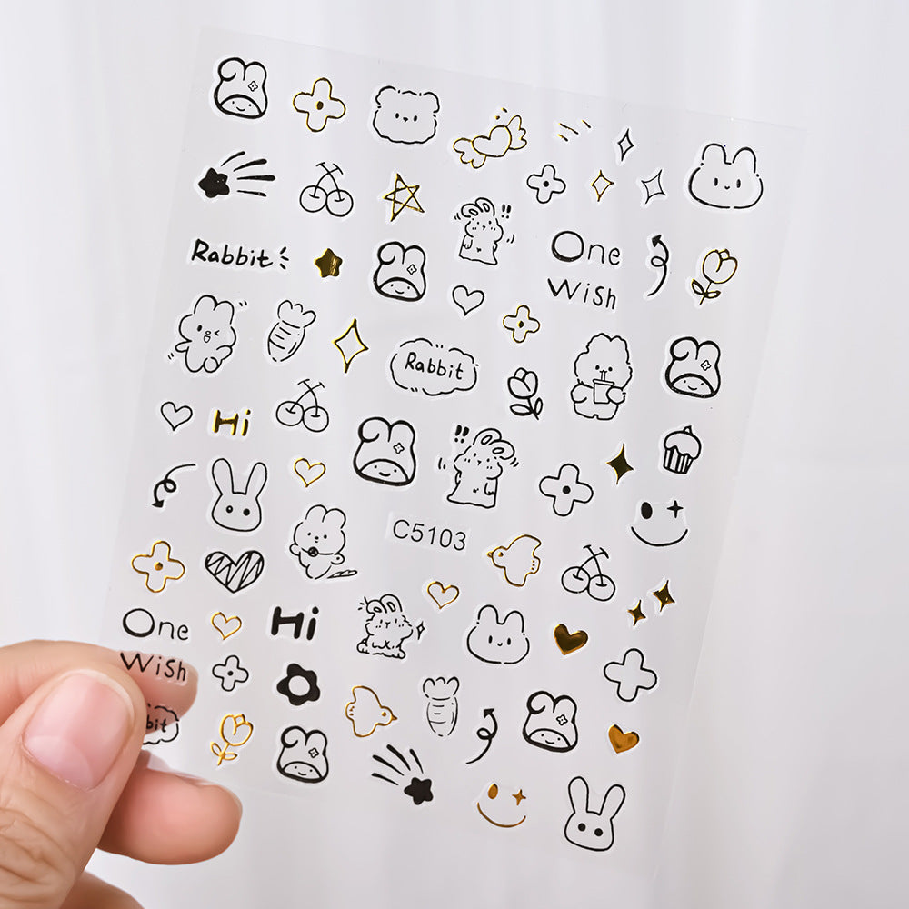 Cat-Themed Nail Art Stickers
