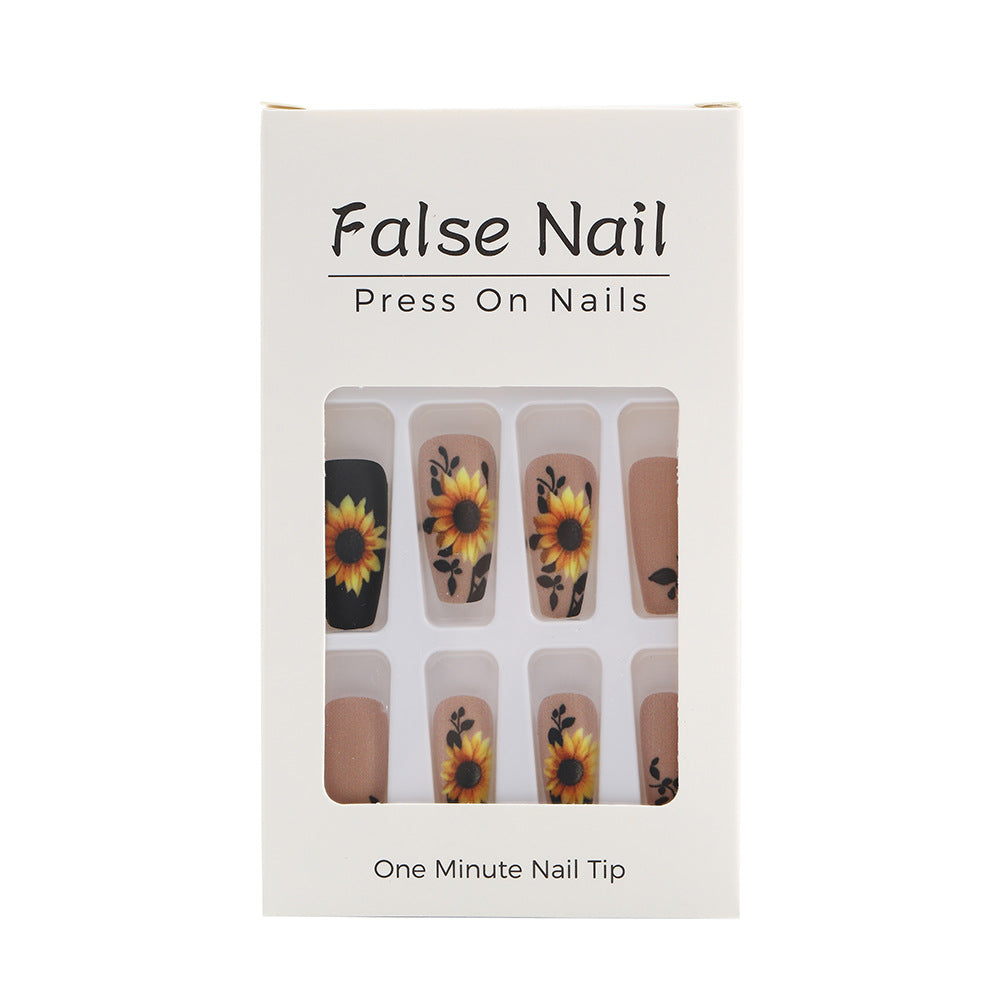 Artificial nails with sunflower motif Kalsten