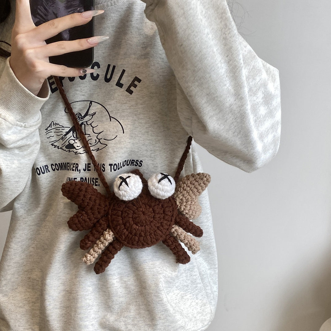 Crochet Crab-Shaped Crossbody Bag