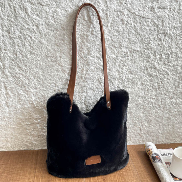 Plush Faux Fur Shoulder Bag