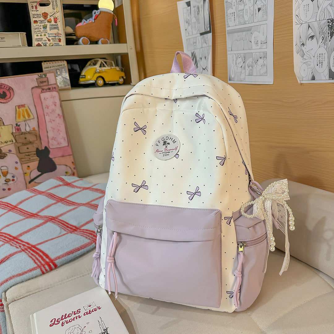 Stylish Bow-Embellished Casual Backpack Kalsten