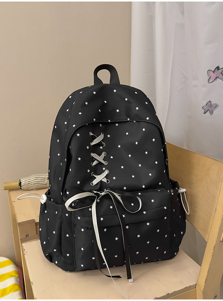 Star Print Decorative School Backpack Kalsten