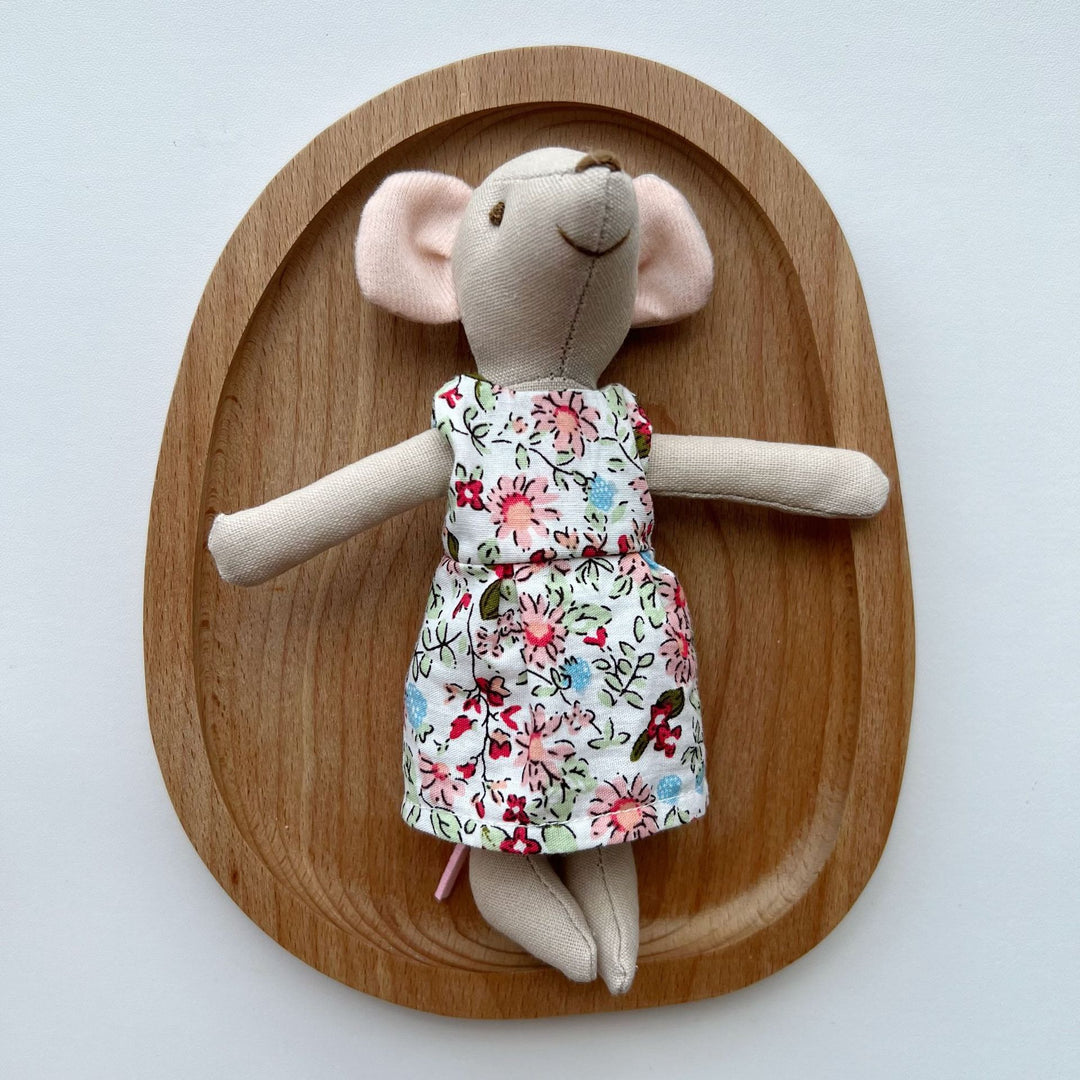 Handcrafted Organic Cotton Bunny Doll with Linen Jacket and Plaid Shorts