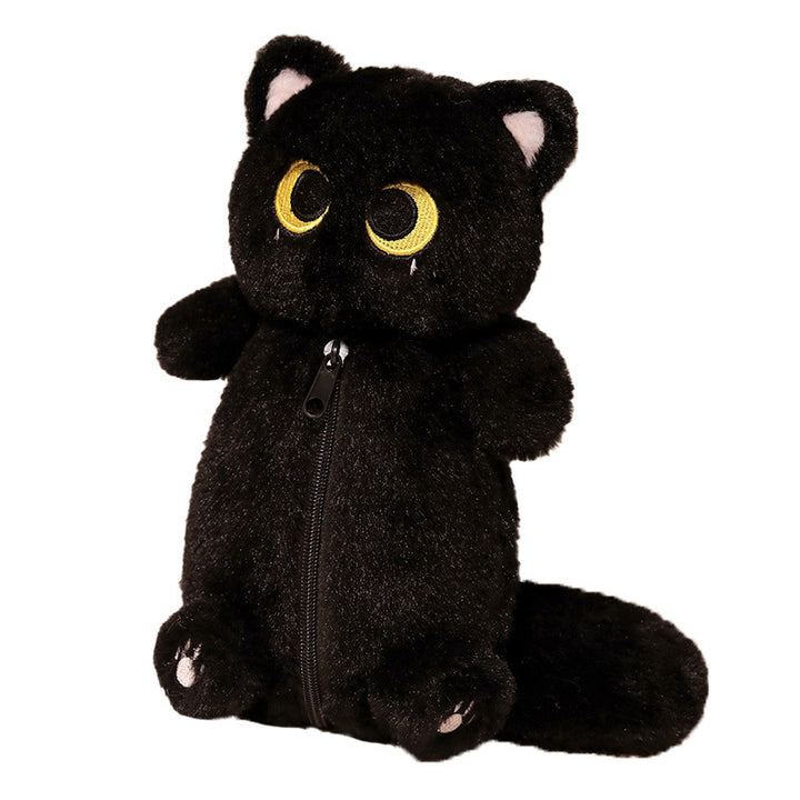 Cozy plush floor seat pouf in cat shape with shape-retaining filling