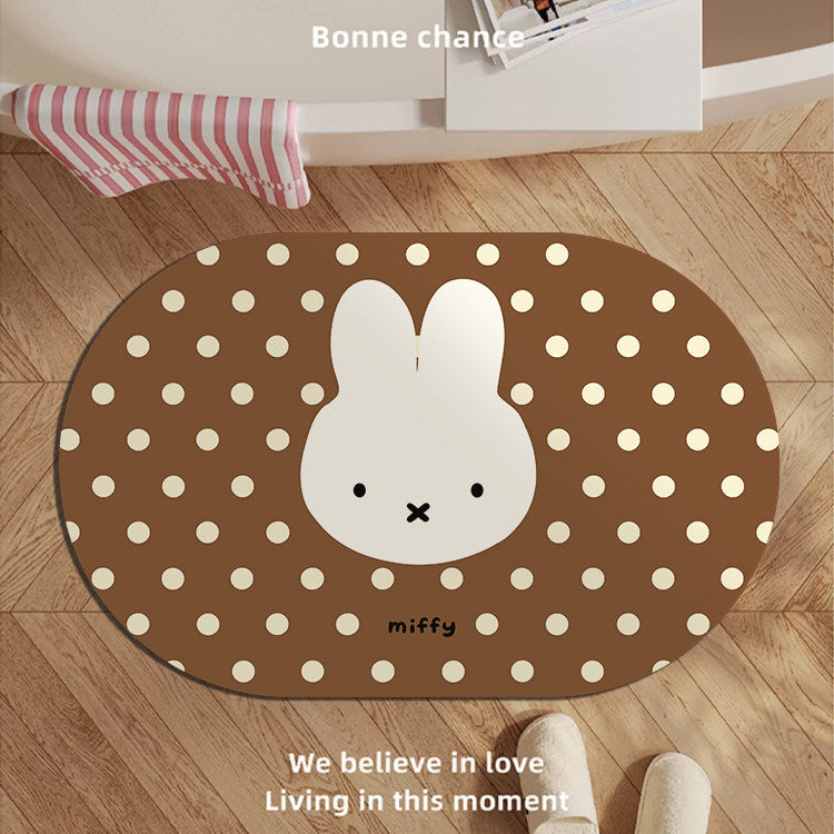Playful Bunny-Themed Bath Mat