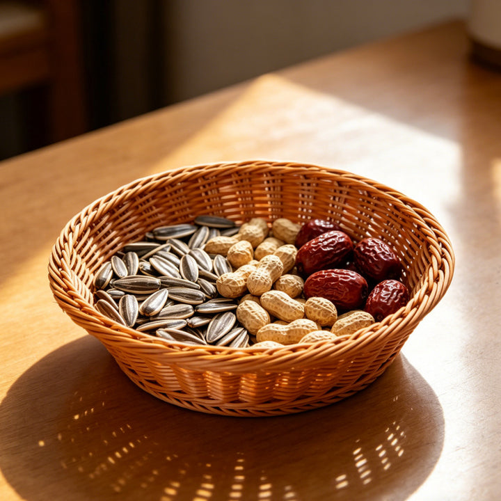 Round Decorative Woven Fruit Serving Basket Kalsten