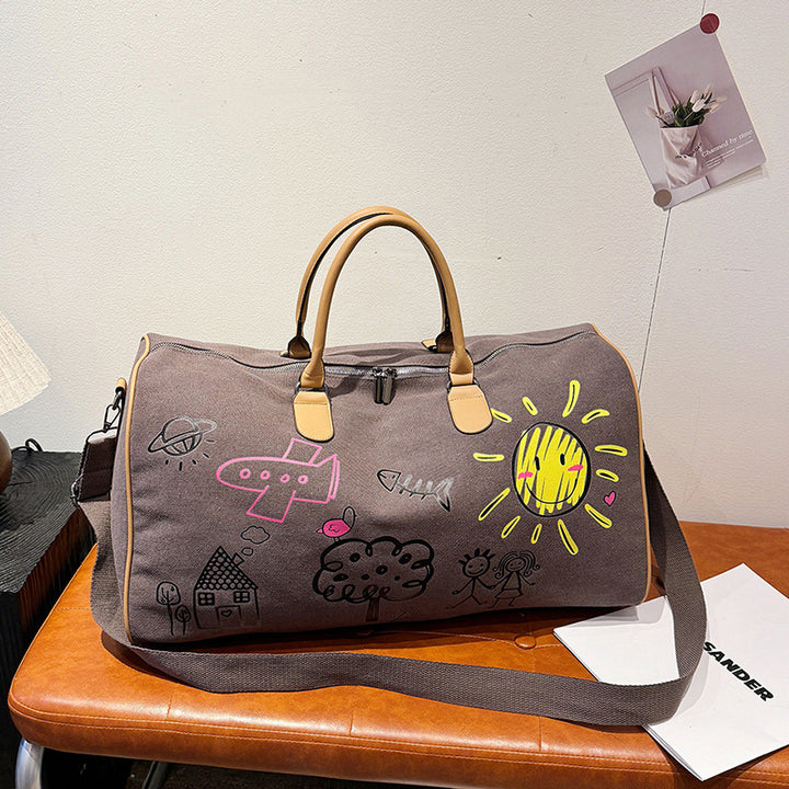 Creative Art-Detailed Gym Duffle Bag