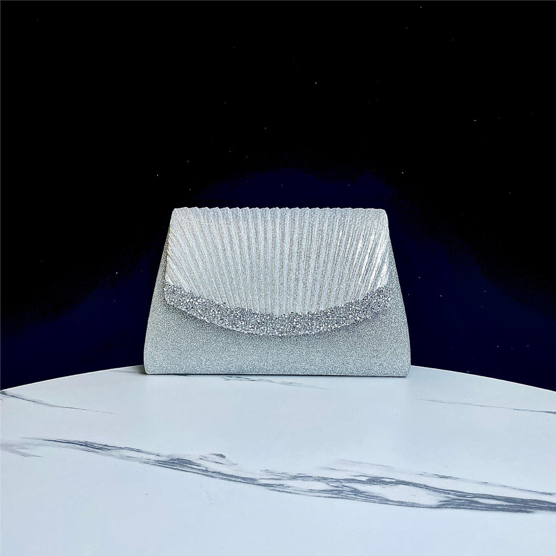 Pleated Satin Evening Clutch