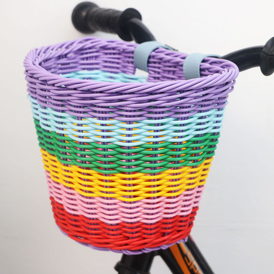 Decorative Woven Storage Basket with Leather Handles Kalsten