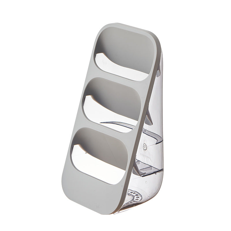 Triple sponge and brush holder with drip tray