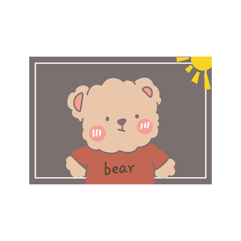 Cute Cartoon Bear-Themed Bath Mat