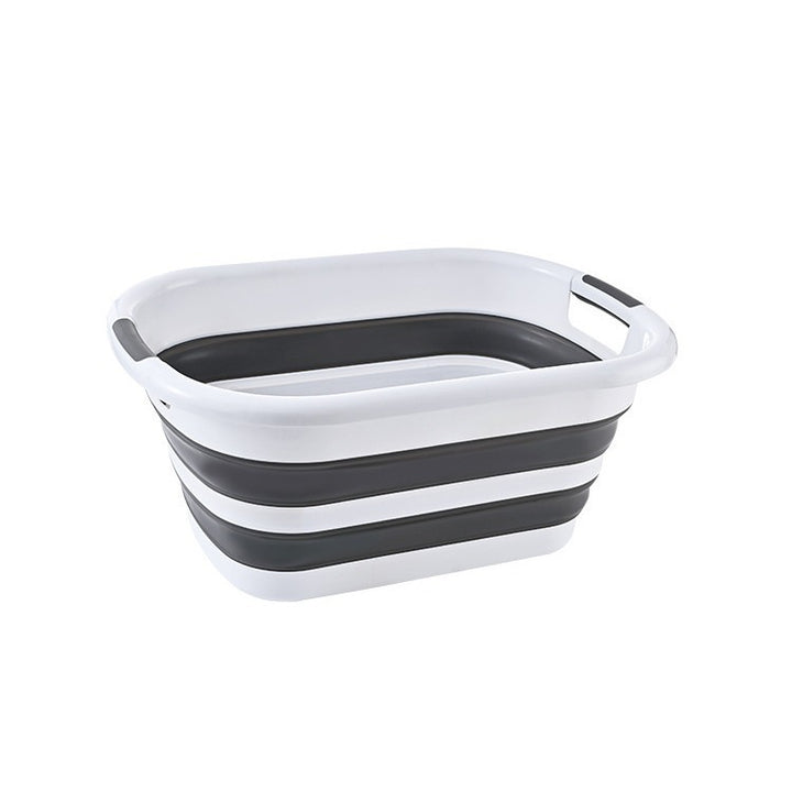 Folding bath and laundry tub with non-slip bottom and ergonomic handles