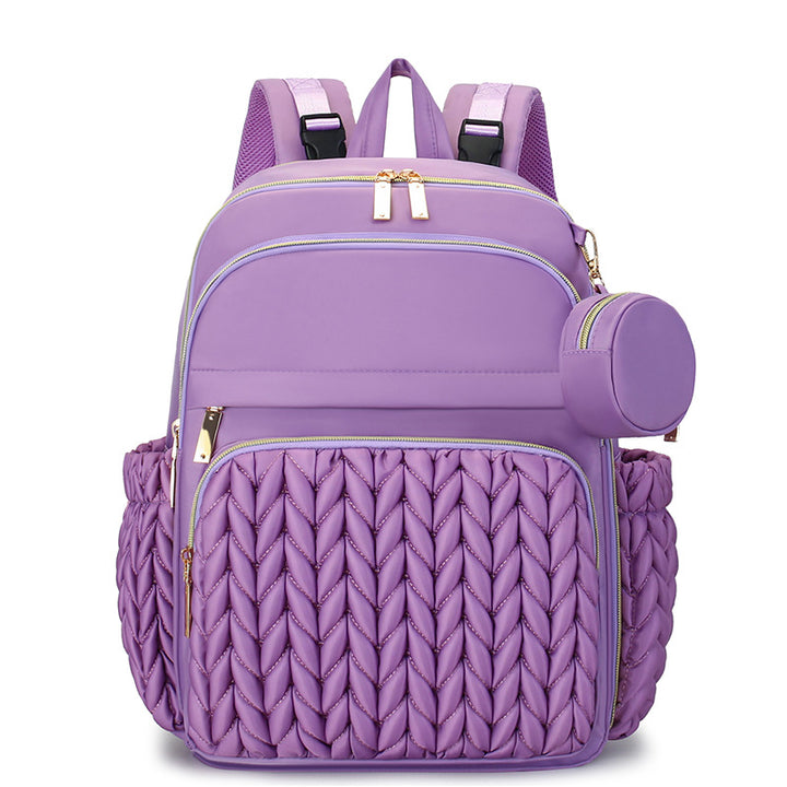 Chic Multi-Compartment Backpack with Stylish Braided Design Kalsten