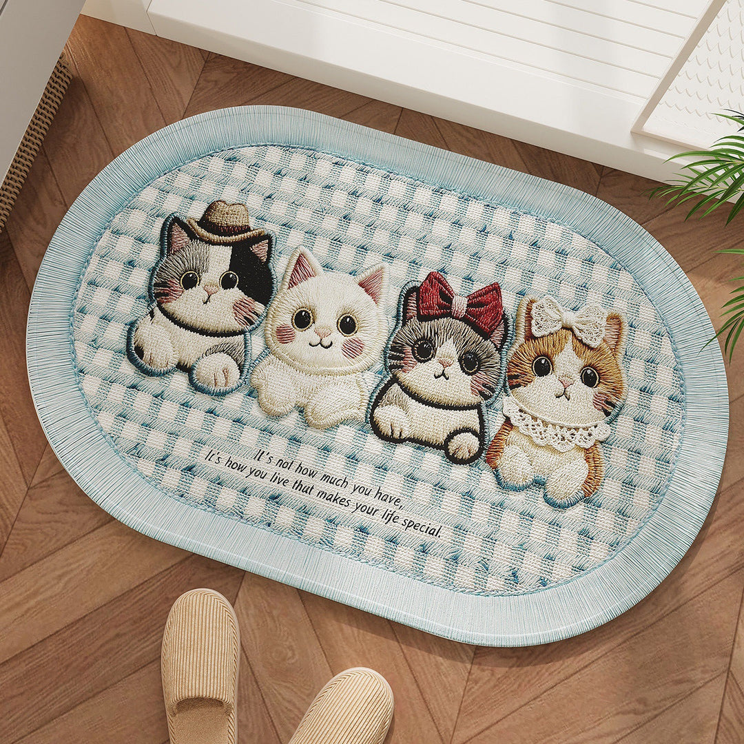 Cartoon Dog-Themed Bath Rug for Bathroom