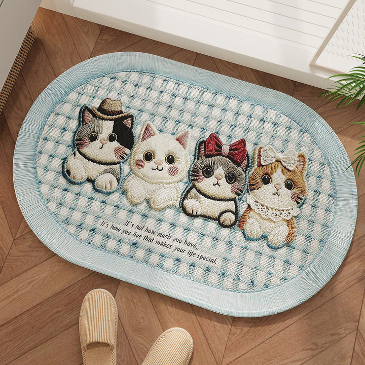 Cartoon Dog-Themed Bath Rug for Bathroom