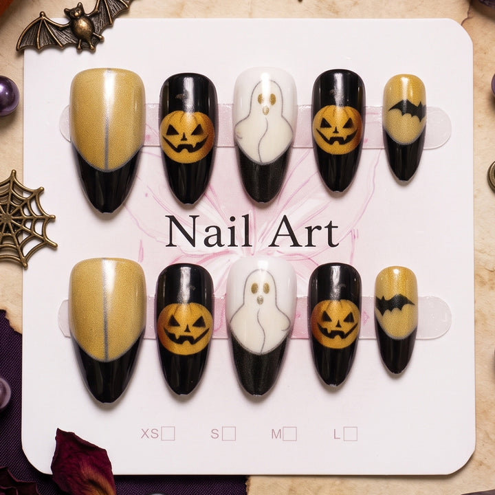 Halloween-Themed Press-On Nail Art Set