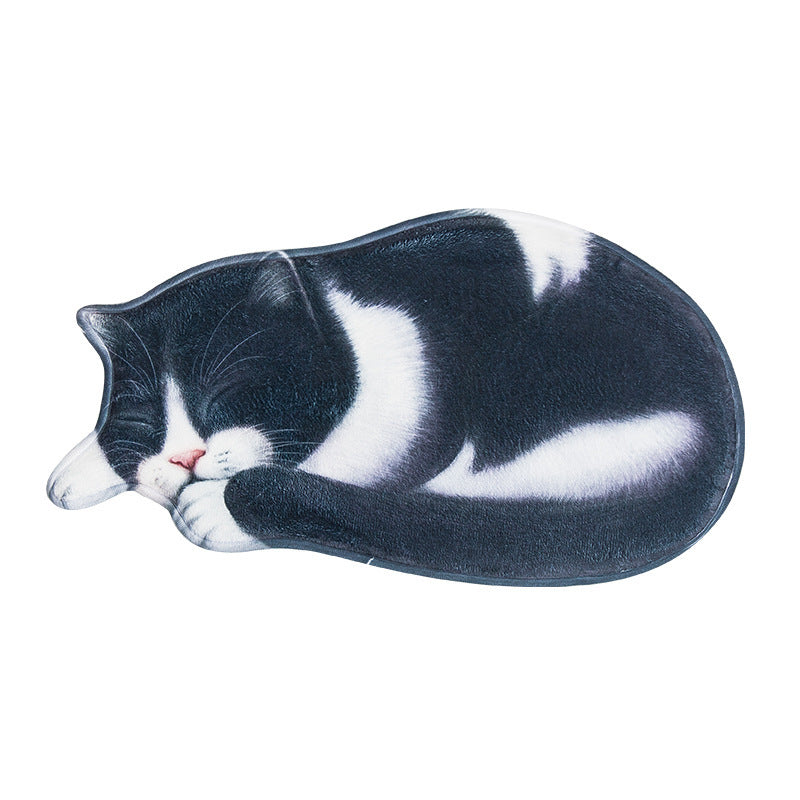 Cartoon Cat-Themed Plush Bath Mat Kalsten