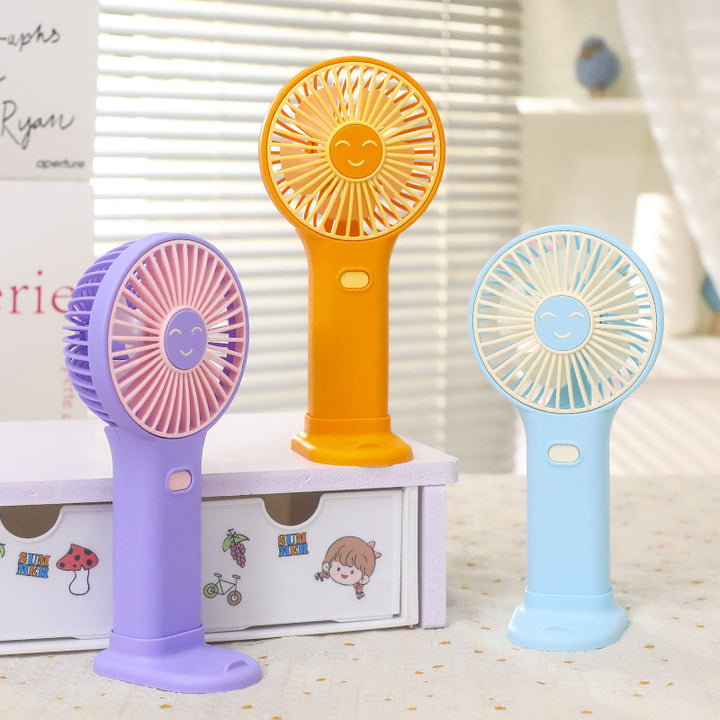 Ladies portable USB hand fan with innovative smiling design Kalsten