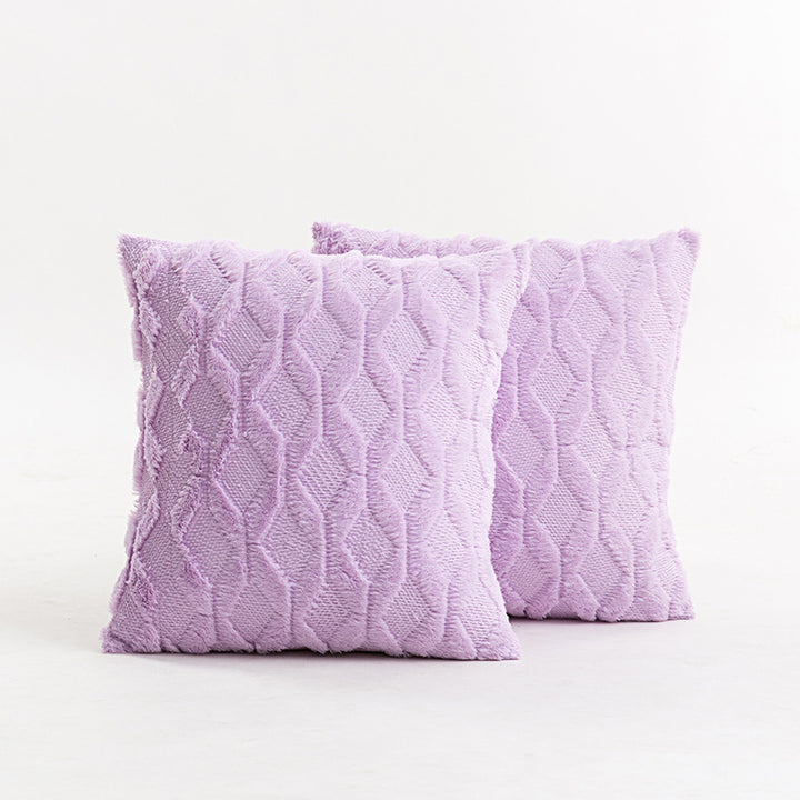 Textured Knit Diamond Tufted Square Throw Pillow Cover with Frayed Edge