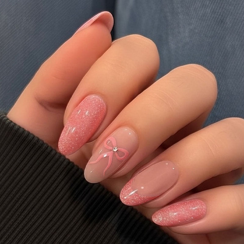Nail art set with elegant bows and glitter Kalsten