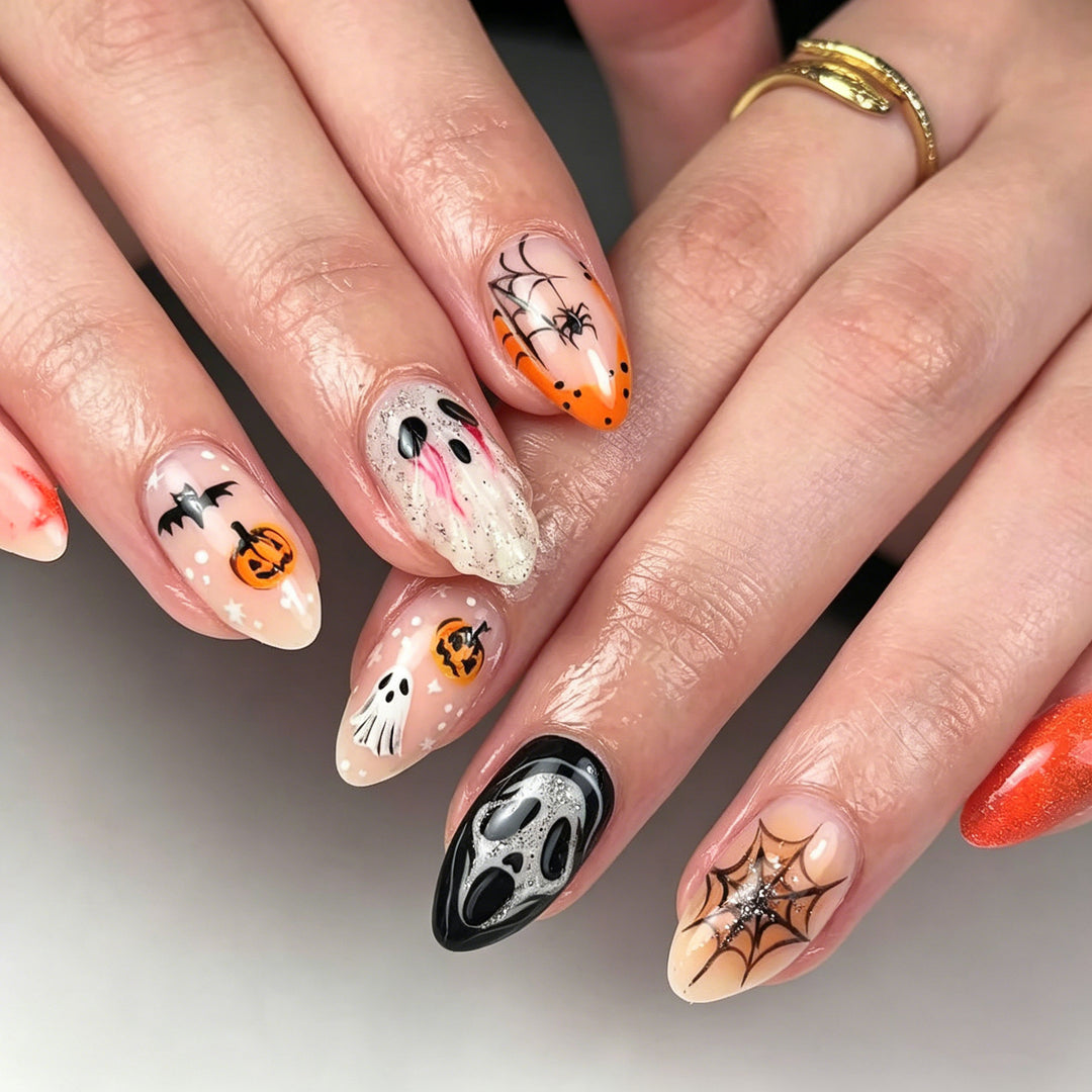 Halloween-Inspired Press-On Nail Art Set