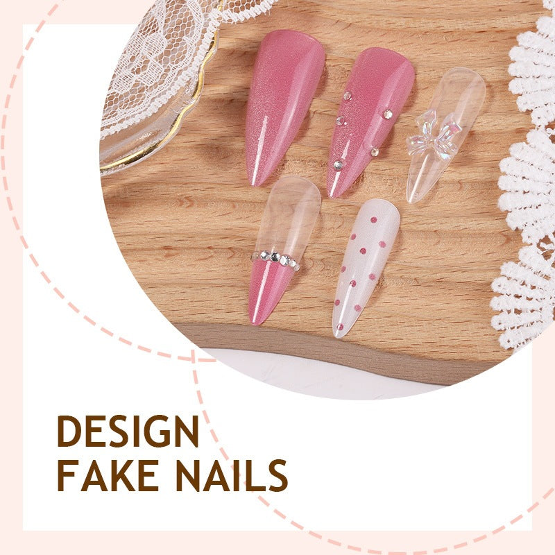 Acrylic nail set with elegant flower and glitter details Kalsten
