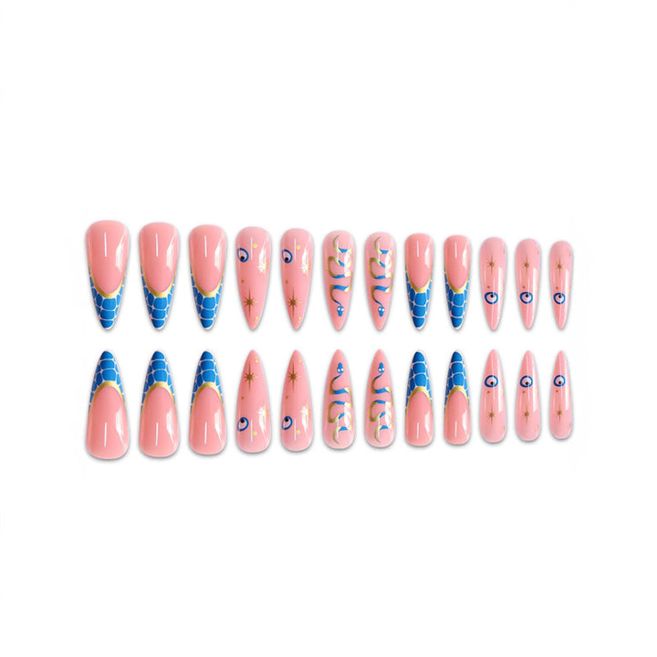 Artistic Stiletto Press-On Nails with Unique Design Kalsten