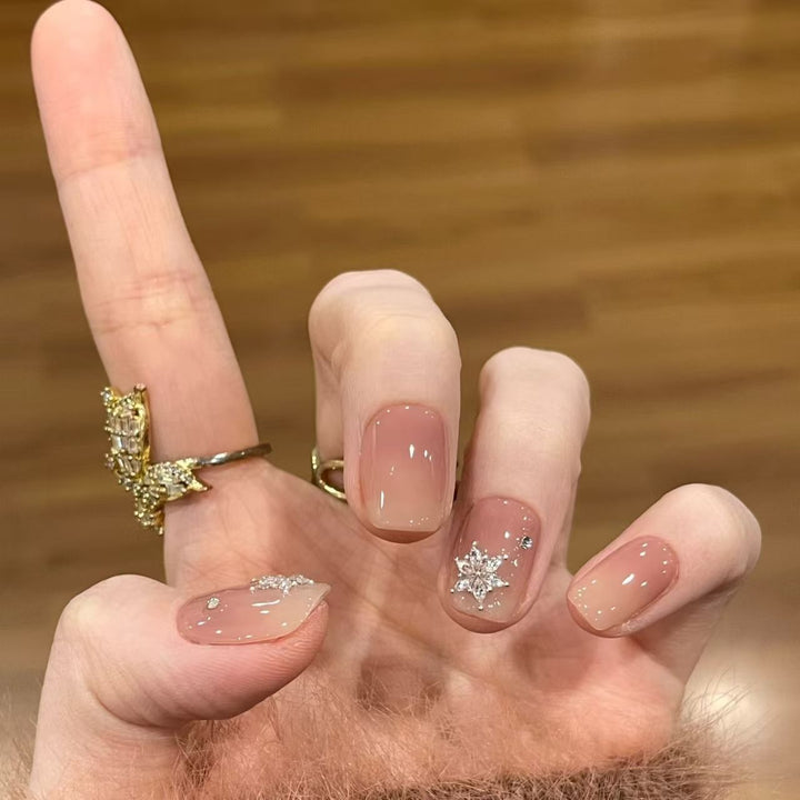Elegant Rhinestone Embellished Press-On Nail Set