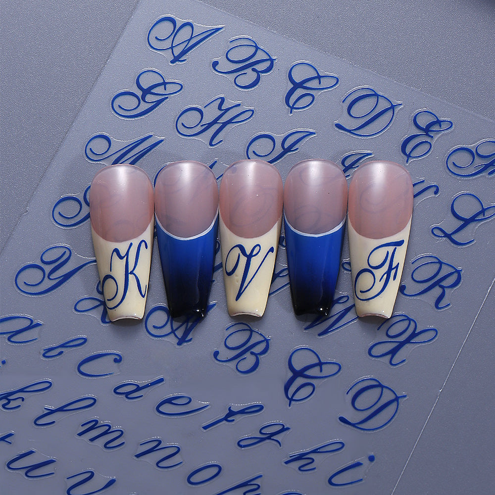 Elegant Calligraphy Nail Art Stencil Set