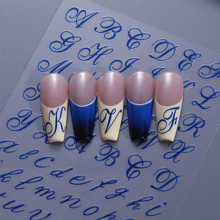 Elegant Calligraphy Nail Art Stencil Set