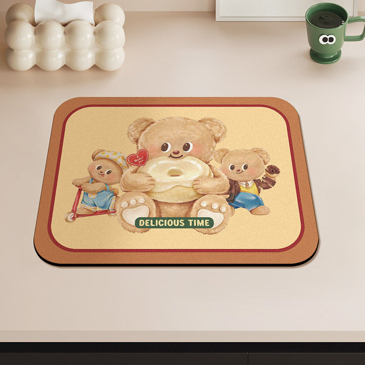 Cute Bear-Themed Kitchen Mat
