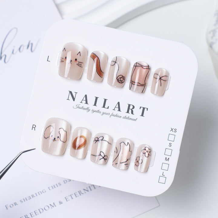 Decorative Crystal-Embellished Press-On Nails Kalsten