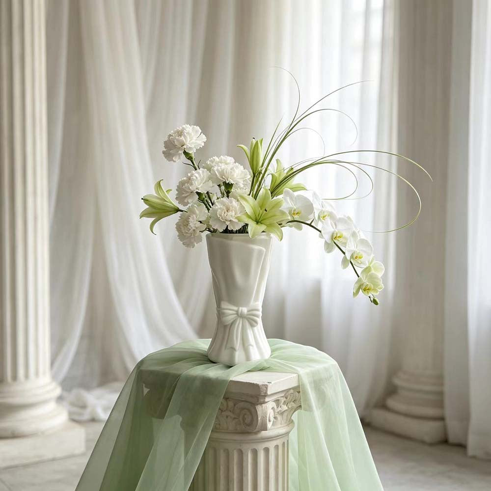Elegant Bow-Detail Decorative Vase Kalsten