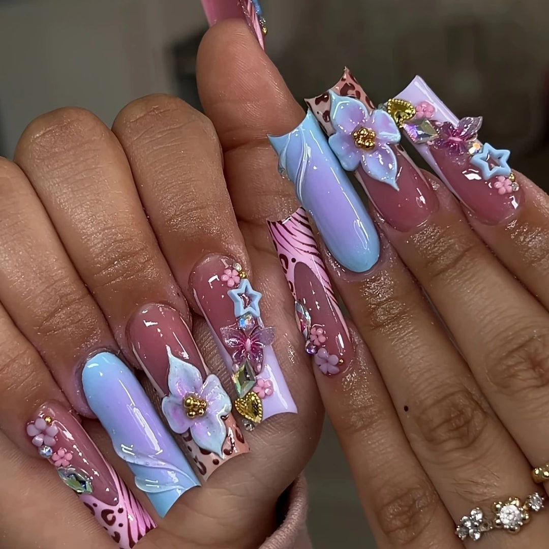 Decorative Long Press-On Nail Extensions Kalsten