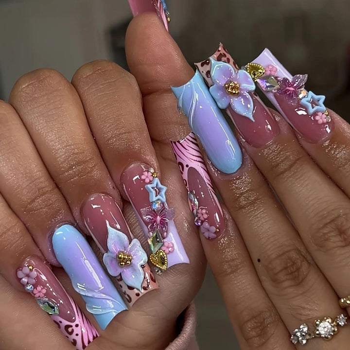 Decorative Long Press-On Nail Extensions Kalsten
