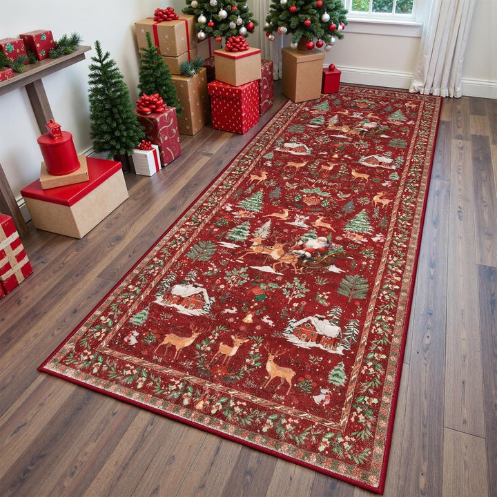 Festive Holiday Scene Area Rug