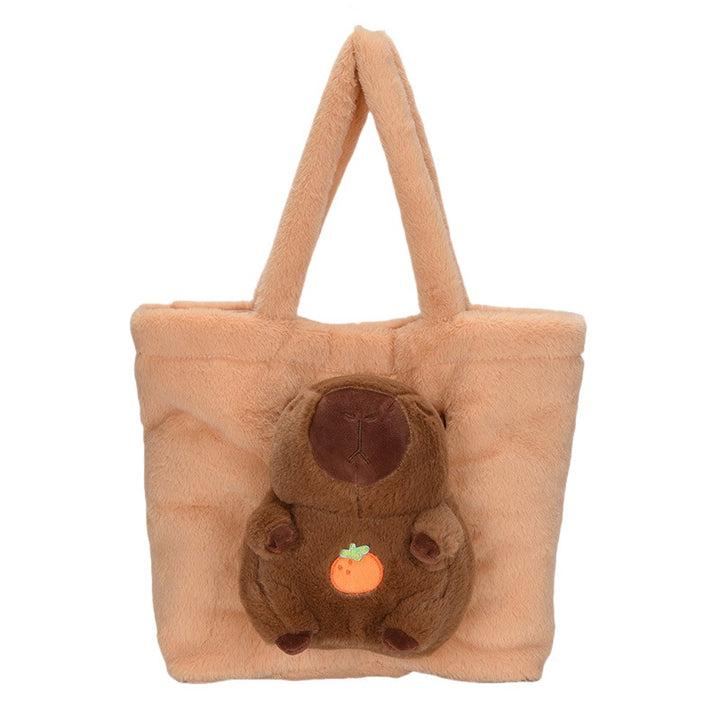Plush Tote Bag with Large Interior Compartment and Cute Animal Design Kalsten