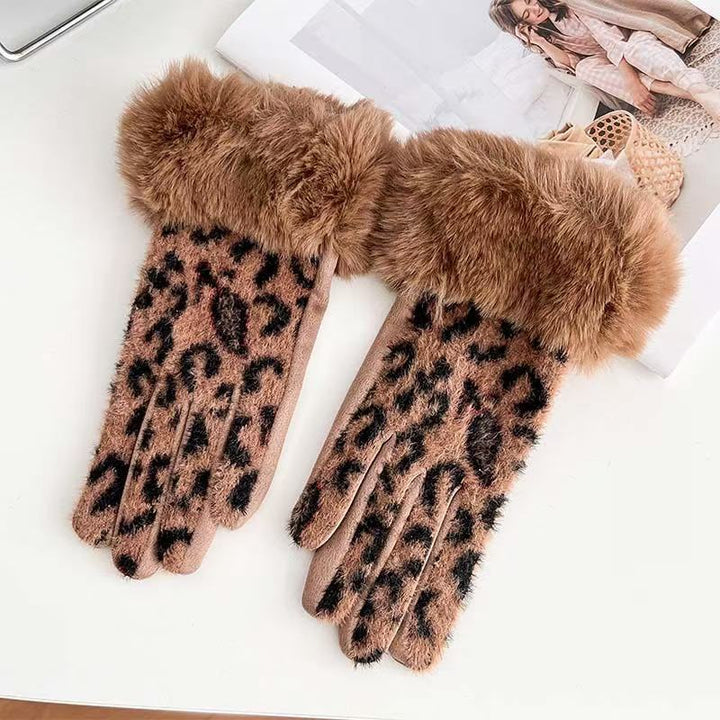 Elegant Leopard Print Touchscreen Gloves Kalsten