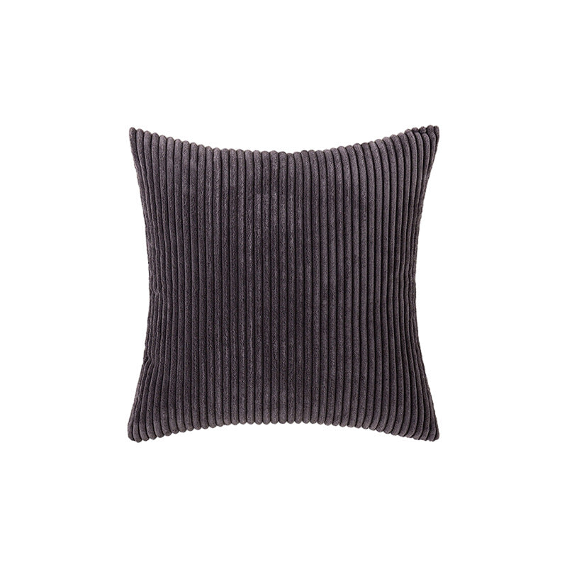 Corduroy Ribbed Square Accent Pillow Cover with Deep-Channel Texture and Concealed Zipper