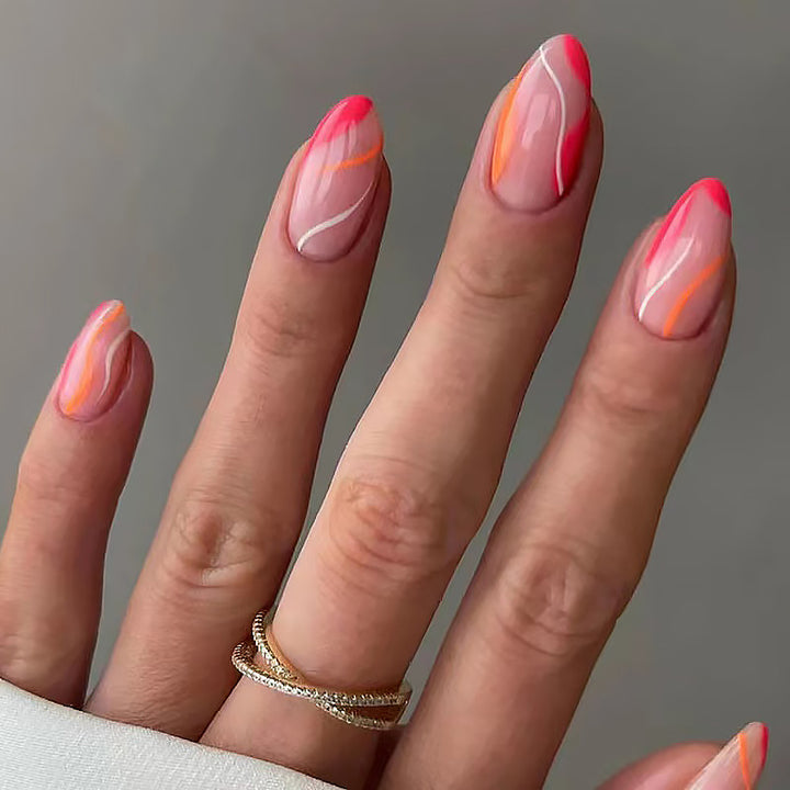Artificial nails with floral minimalism Kalsten