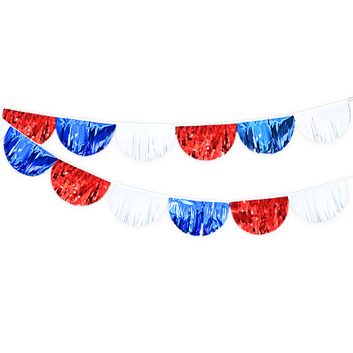 Unisex nan shiny metallic fringe garland with semicircular pendants Kalsten
