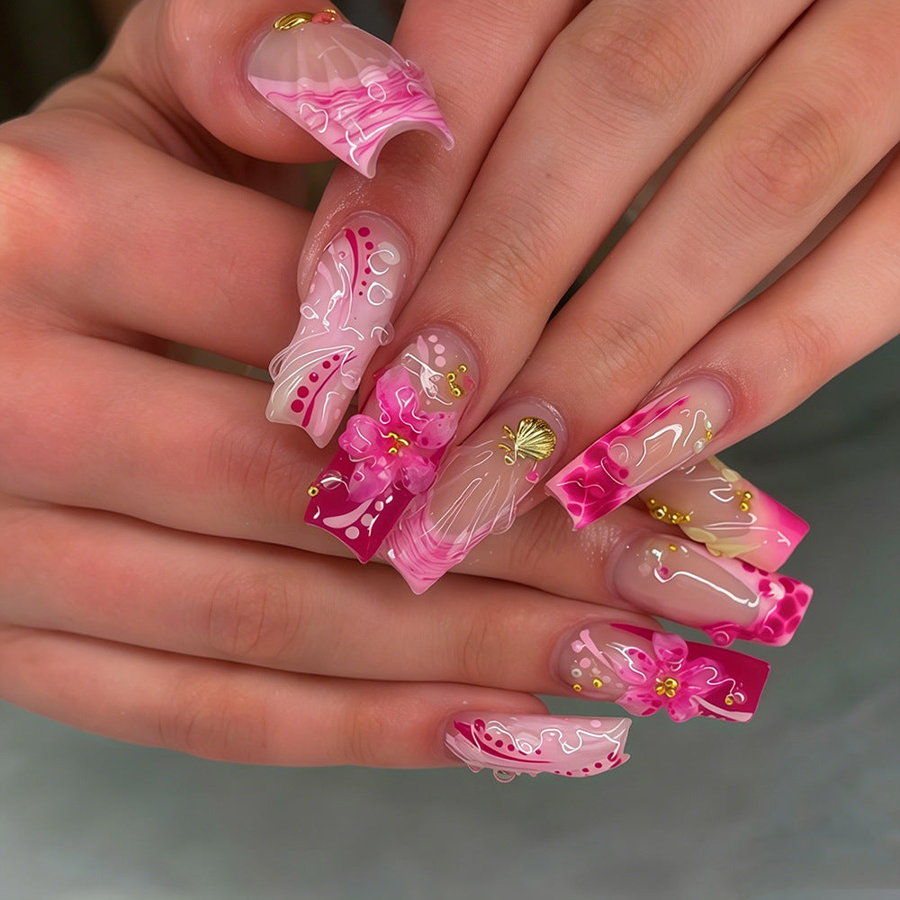 Artistic Decorated Press-On Nail Set Kalsten