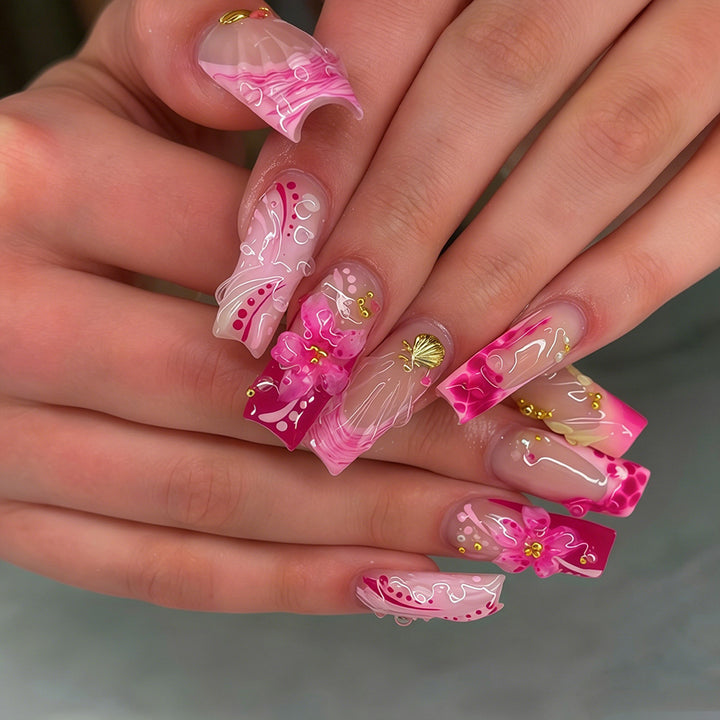 Artistic Decorated Press-On Nail Set Kalsten