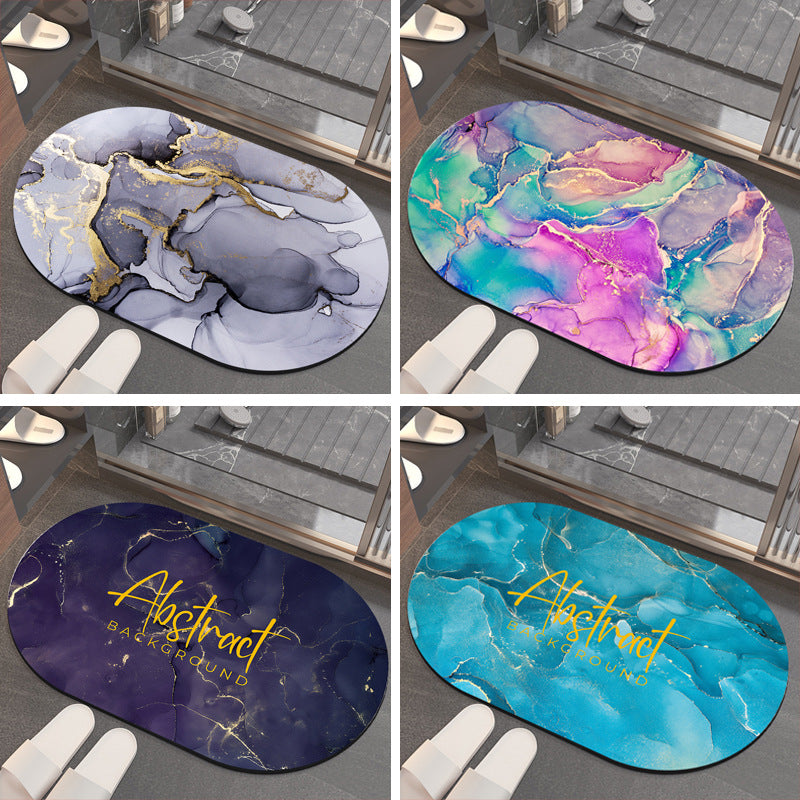Luxurious Abstract Marble Bath Mat Kalsten