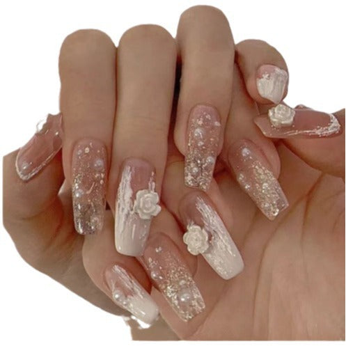 Elegant Floral Press-On Nail Extensions
