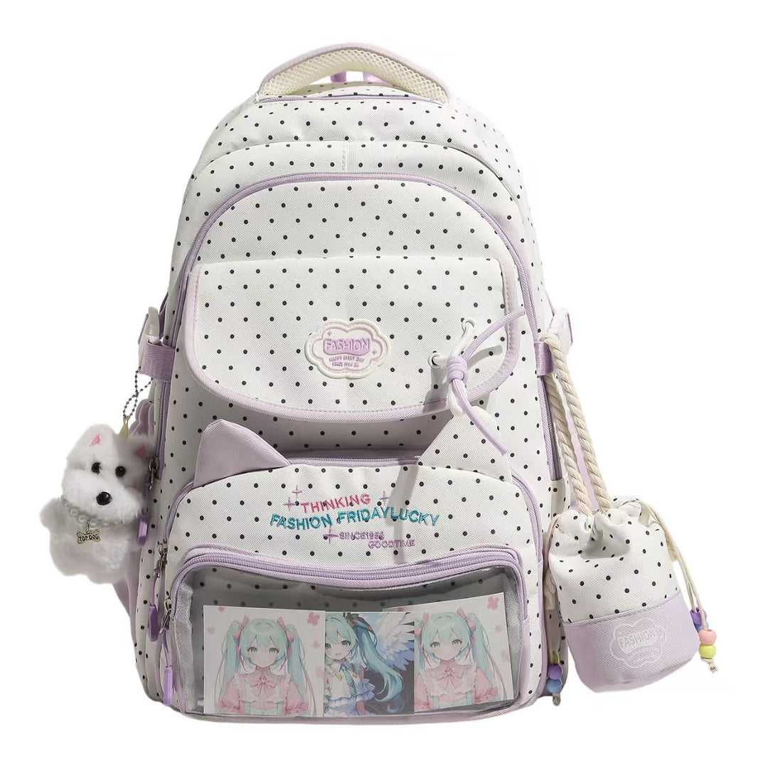 Playful Polka Dot Character Backpack Kalsten